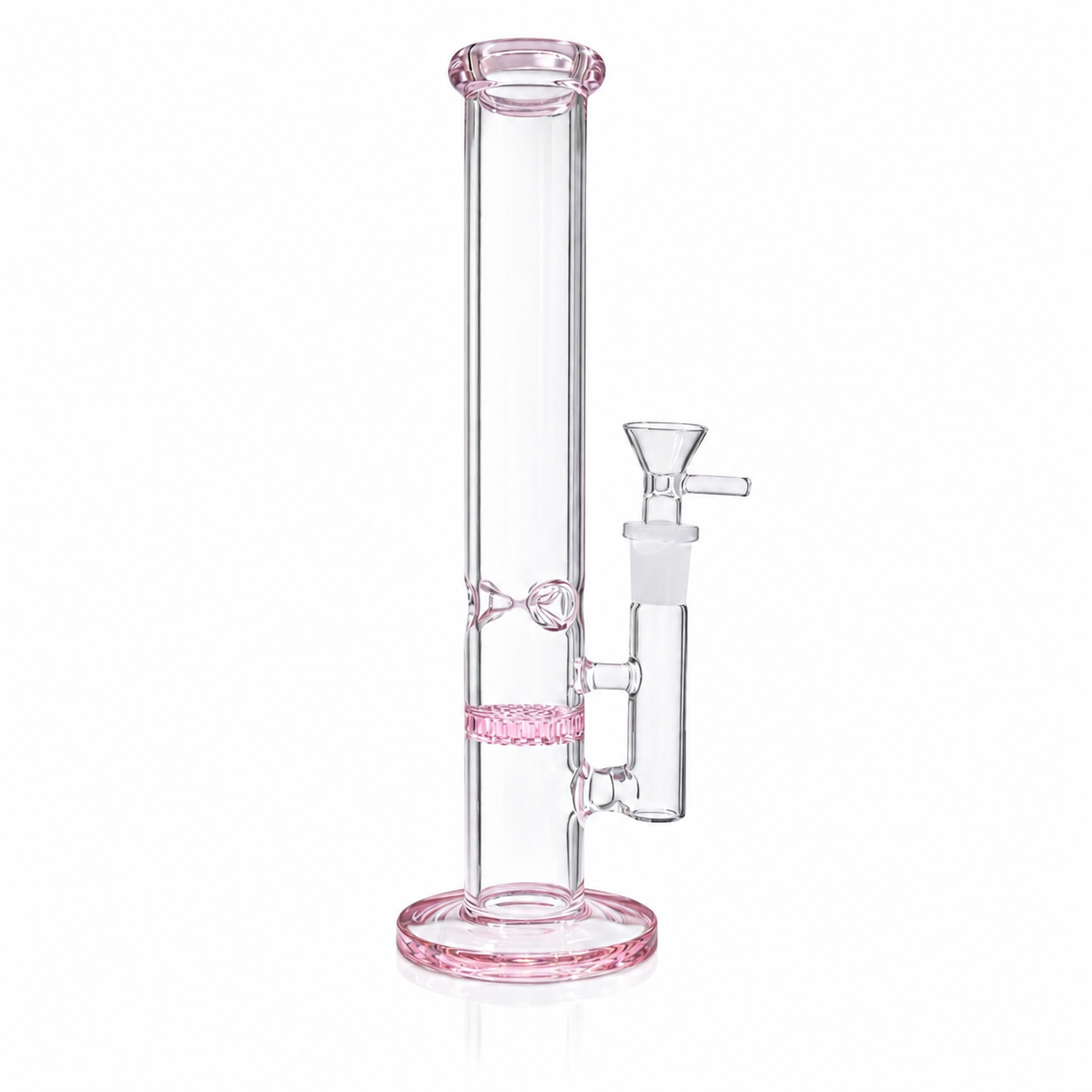 Bong Mediano 90 Grados con Percolador Pipa de Vidrio Pyrex Tipo Happy Juan 26cm altura