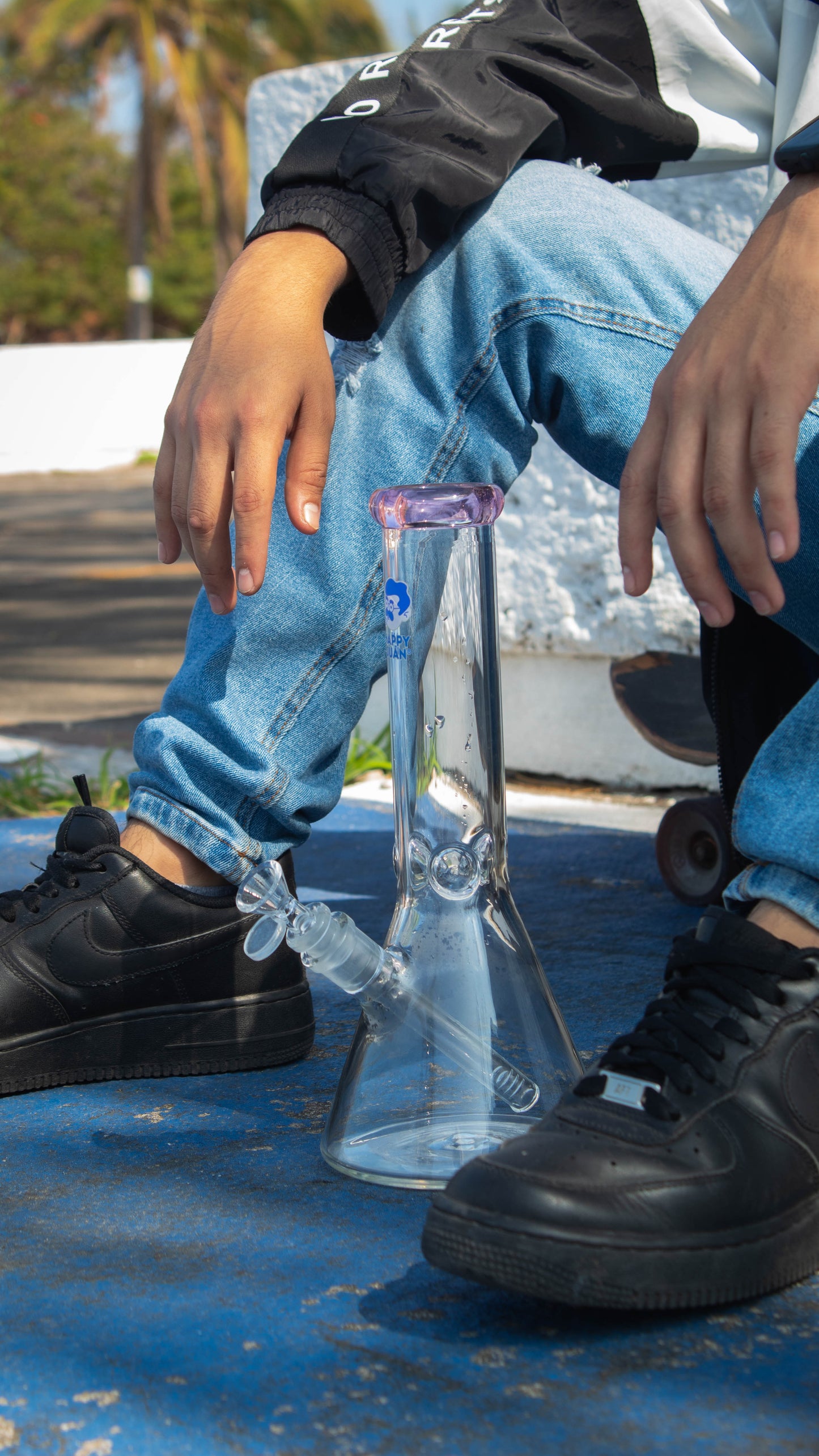 Bong Grande Pipa de Vidrio Pyrex Happy Juan