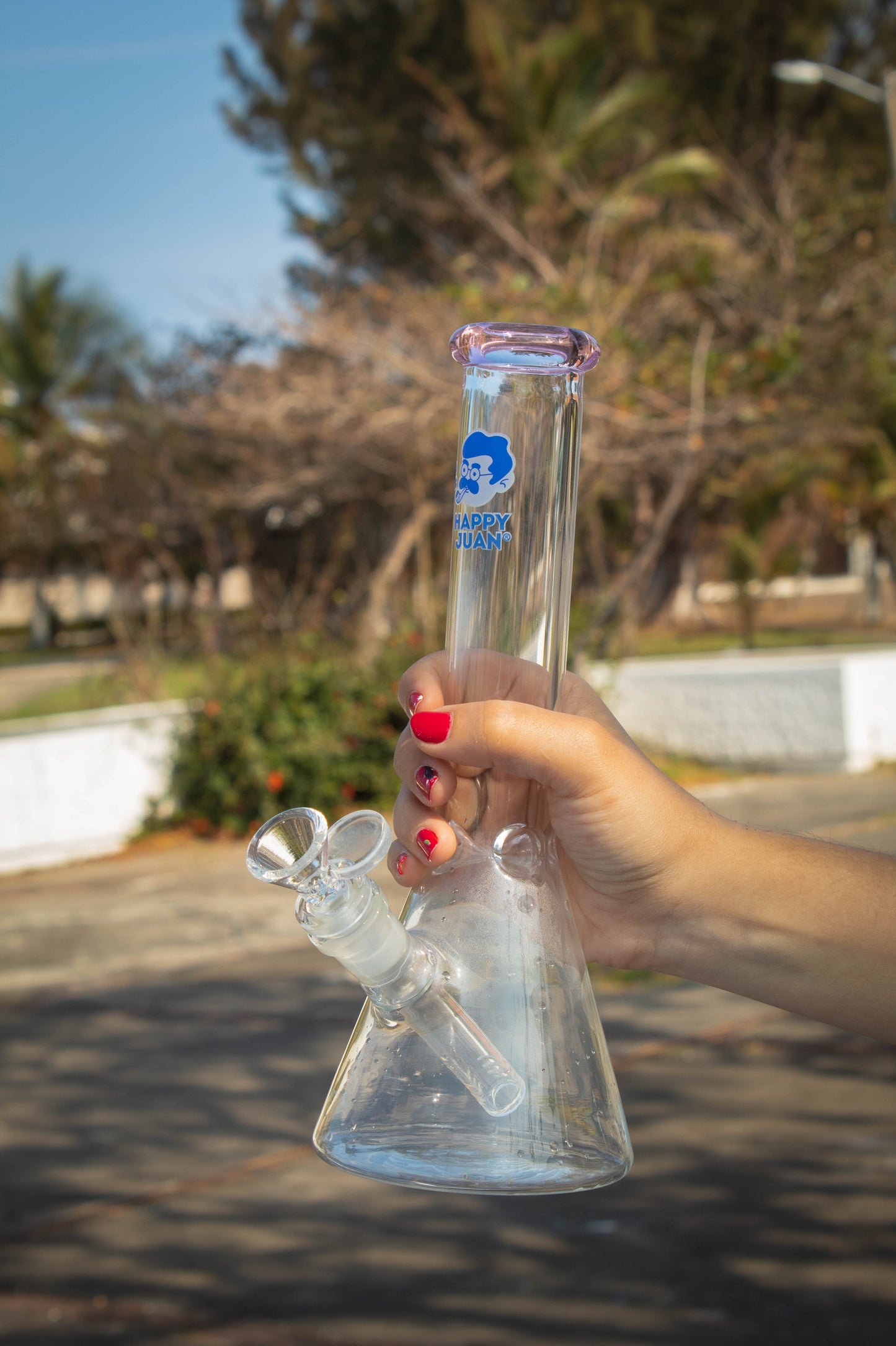 Bong Mediano Pipa de Vidrio Pyrex Happy Juan