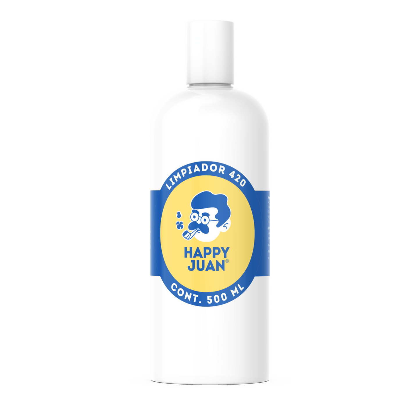 Pack Bong Pyrex Mediano Y Limpiador 420 Happy Juan 500ml