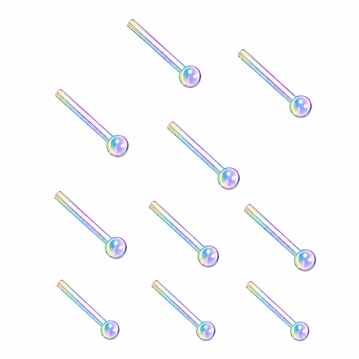 Tubos De Vidrio Color Cristal Transparente Con Burbujas 10pz