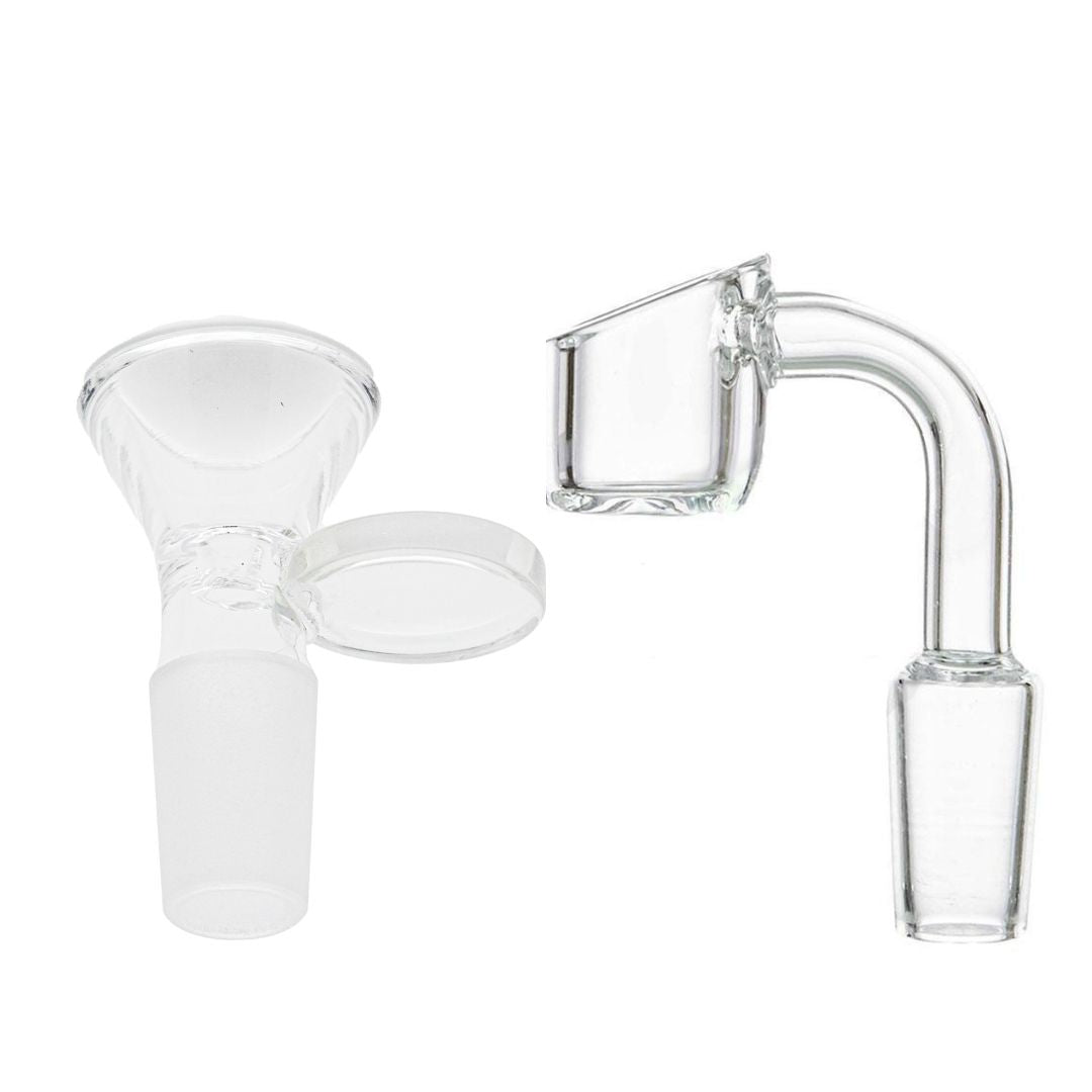 Pack Bowl + Banger (45 y 90 grados) Para Bong Macho 14mm Vidrio Pyrex