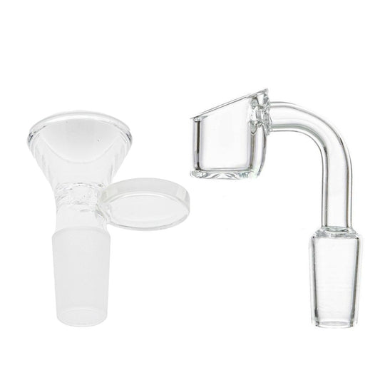 Pack Bowl + Banger (45 y 90 grados) Para Bong Macho 14mm Vidrio Pyrex
