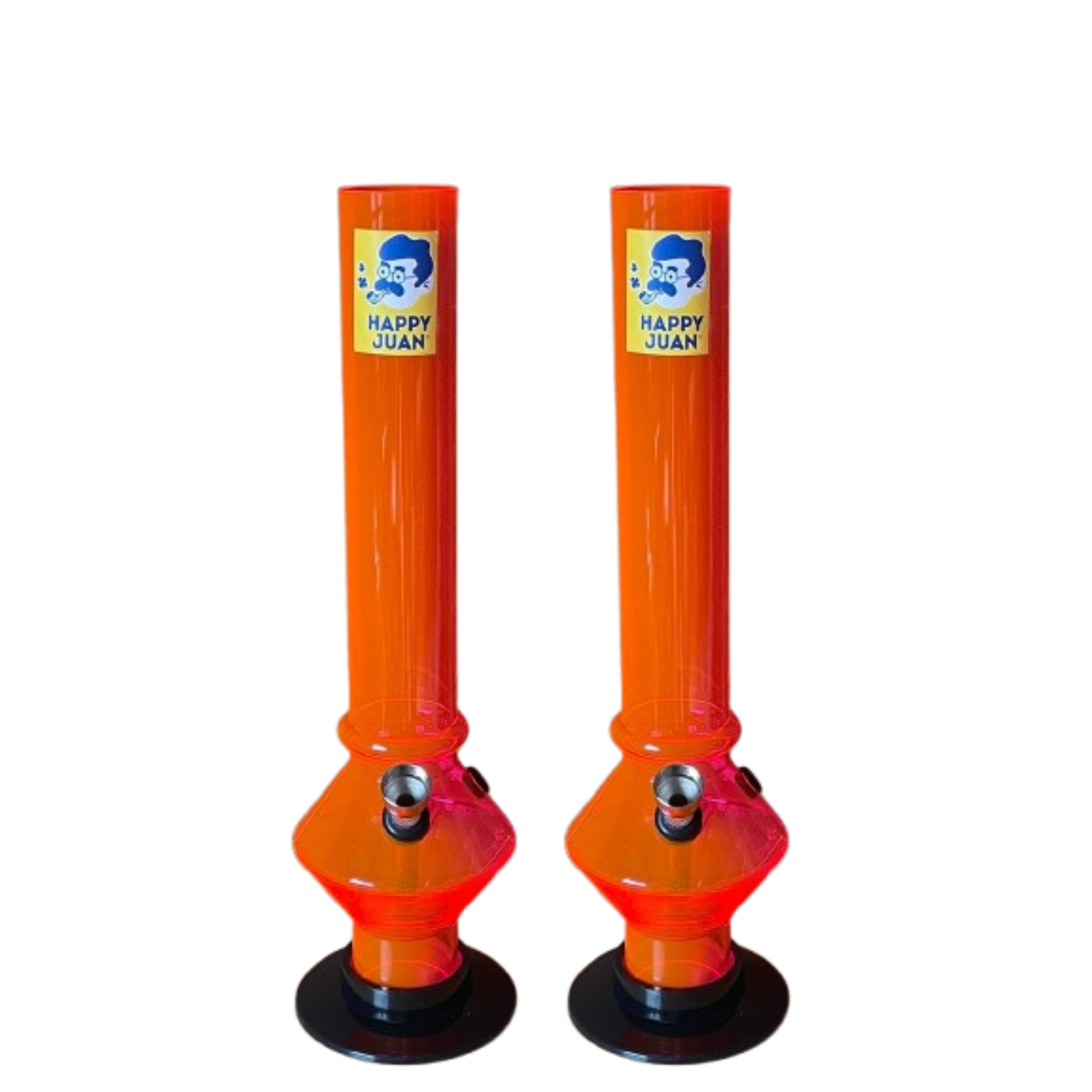 2Pack (Gemelos) Bong Plástico Acrílico Resistente Grande Happy Juan