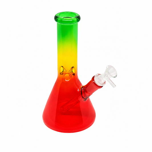 Bong Mediano Arcoiris Pipa de Vidrio Pyrex Tipo Happy Juan 26cm altura